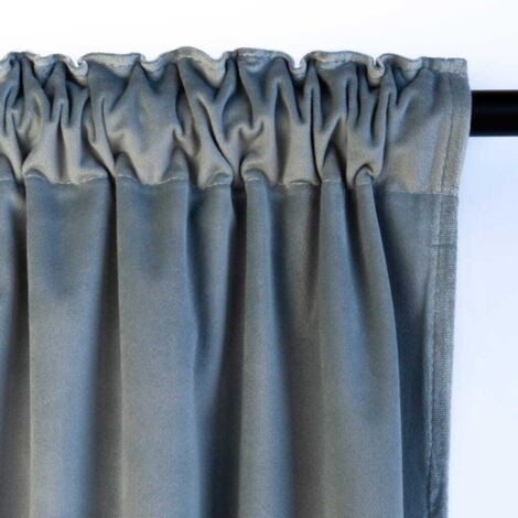 RIDEAU VELOURS SUR RUBAN 140x270 GRIS CLAIR OCCULTANT