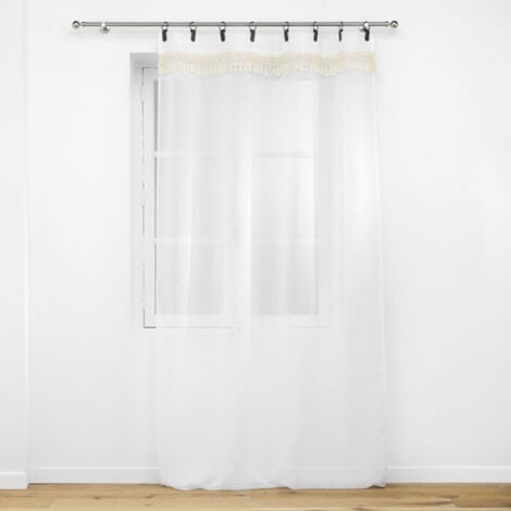 Rideau Voilage à Anneaux "Anissa" 140x240cm Blanc