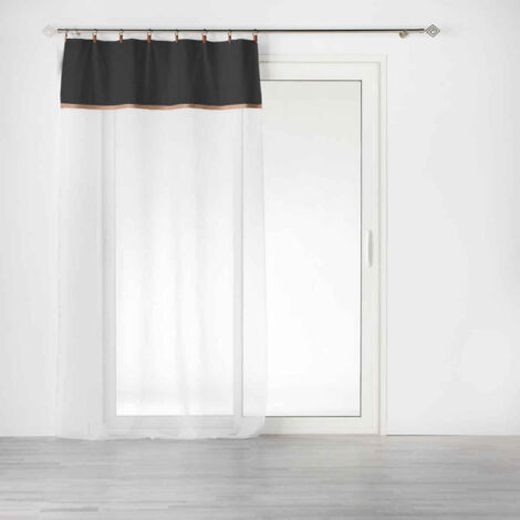 Rideau Voilage à Anneaux "Leana" 140x240cm Noir