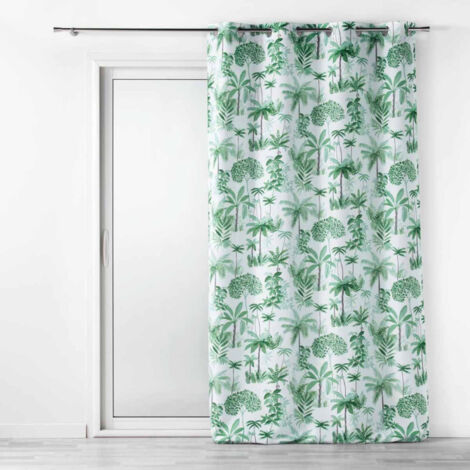 Rideau Voilage à Œillets "Amazonia" 140x240cm Vert