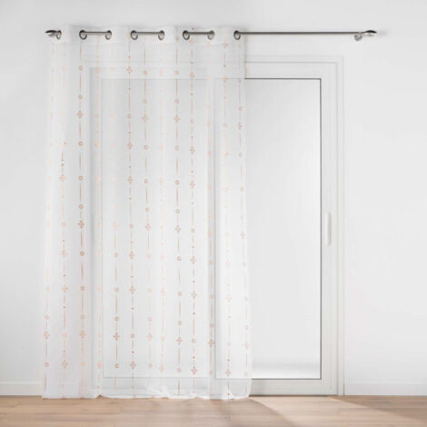 Rideau Voilage à Œillets "Ariane" 140x240cm Or Rose