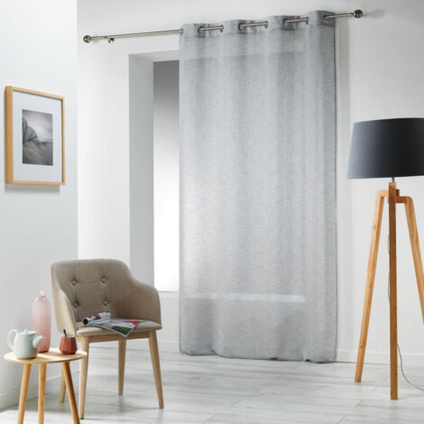 Rideau Voilage à Œillets "Carlin" 140x240cm Gris
