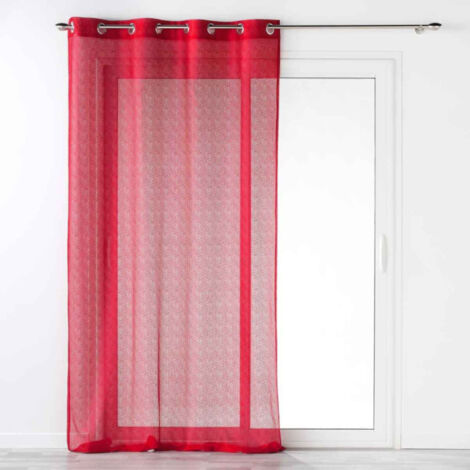 Rideau Voilage à Œillets "Castille" 140x240cm Rouge