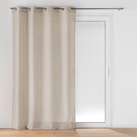 Rideau Voilage à Œillets "Cloris" 140x240cm Taupe