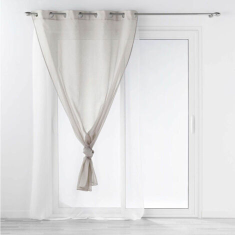 Rideau Voilage à Œillets "Duetto" 140x240cm Gris & Blanc