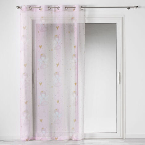 Rideau Voilage à Œillets Enfant "Rosaline" 140x240cm Rose