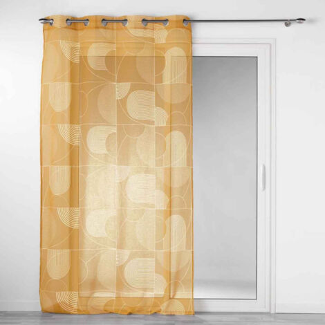 Rideau Voilage à Œillets "Esquisse" 140x240cm Camel