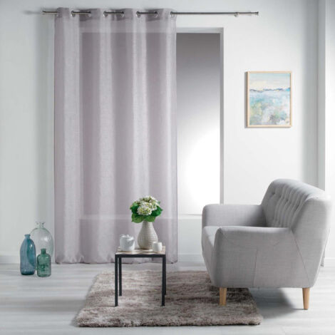 Rideau Voilage à Œillets "Esther" 140x240cm Taupe