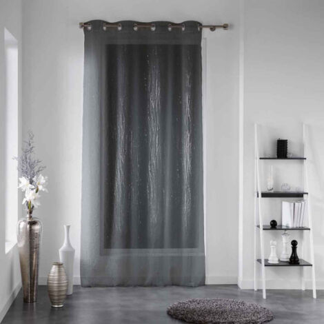 Rideau Voilage à Œillets "Filiane" 140x180cm Anthracite