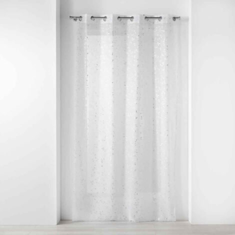 Rideau Voilage à Œillets "Floressia" 140x240cm Blanc
