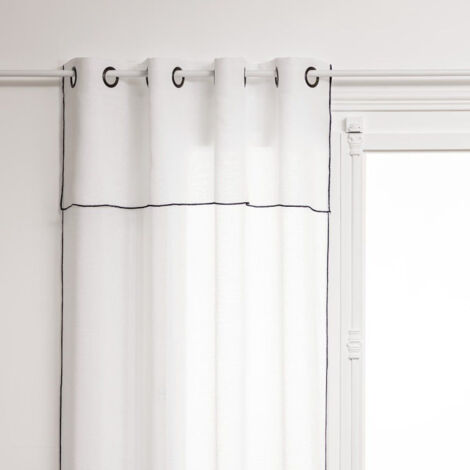 Rideau Voilage à Oeillets "Fred" 140x240cm Blanc