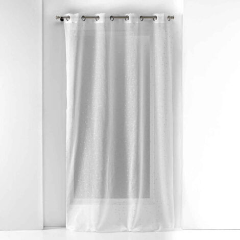 Rideau Voilage à Œillets "Goutteline" 140x240cm Blanc
