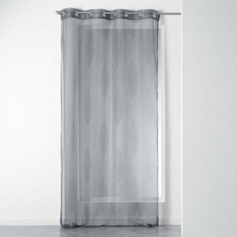 Rideau Voilage à Œillets "Grigri" 140x240cm Anthracite