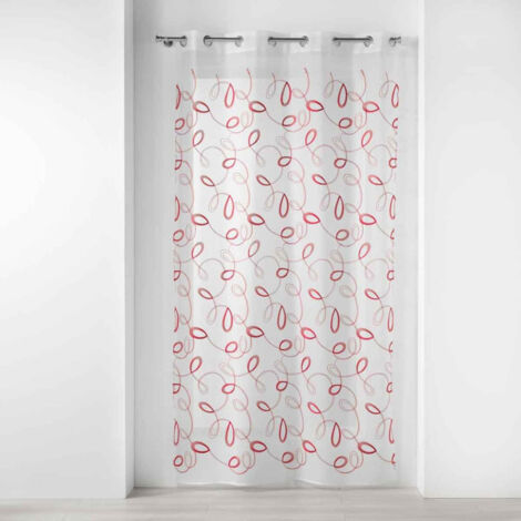 Rideau Voilage à Œillets "Hoops" 140x280cm Rouge
