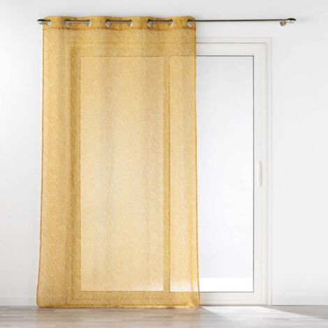 Rideau Voilage à Œillets Imprimé "Solea" 140x240cm Jaune