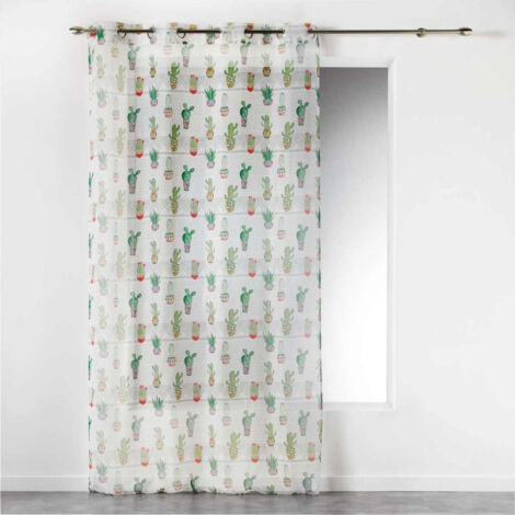 Rideau Voilage à Œillets "Jalisco" 140x240cm Vert