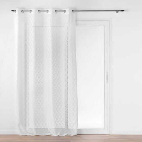 Rideau Voilage à Œillets Maille "Fanny" 140x280cm Blanc