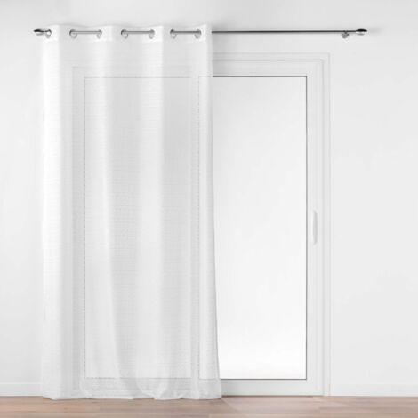 Rideau Voilage à Œillets Maille "Naomie" 140x240cm Blanc