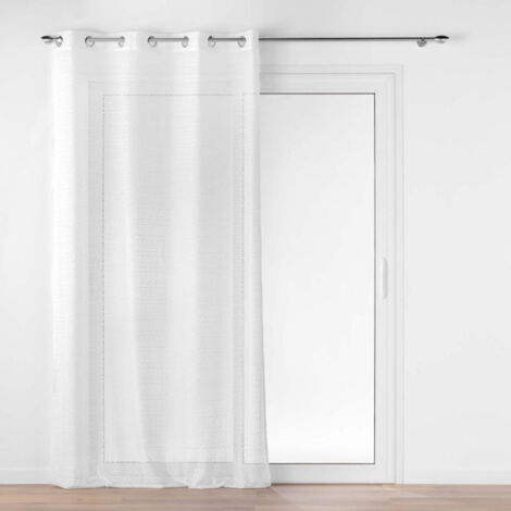 Rideau Voilage à Œillets Maille "Naomie" 140x280cm Blanc