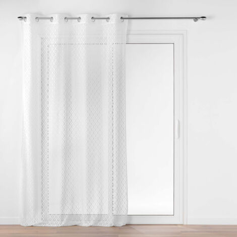 Rideau Voilage à Œillets Maille "Odilia" 140x240cm Blanc