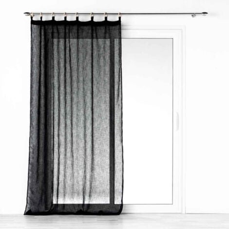Rideau Voilage à Œillets "Minalisa" 140x240cm Noir