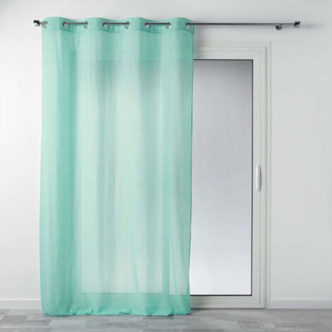 Rideau Voilage à Œillets "Mitsy" 140x240cm Bleu Ciel