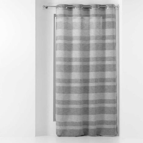 Rideau Voilage à Œillets "Palerma" 140x280cm Gris