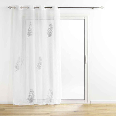 Rideau Voilage à Œillets "Palmeor" 140x240cm Argent