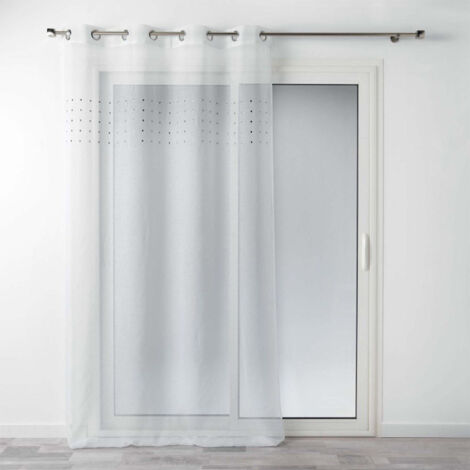 Rideau Voilage à Œillets "Poutchi" 140x240cm Blanc