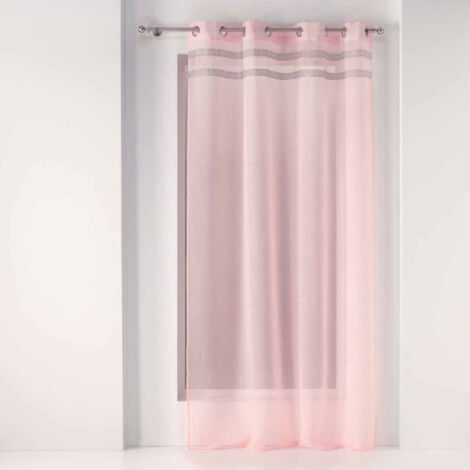 Rideau Voilage à Œillets "Satinela" 140x240cm Rose