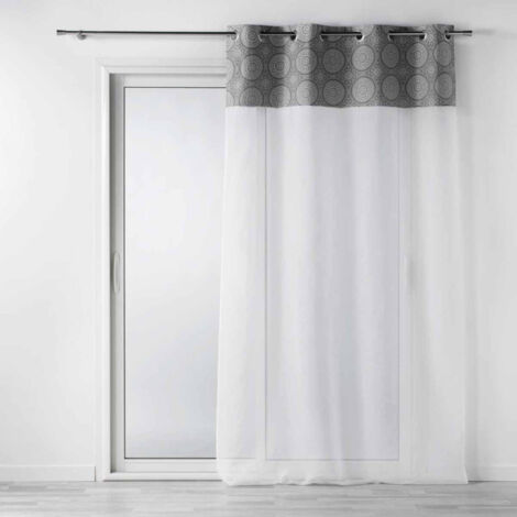 Rideau Voilage à Œillets "Sibel" 140x240cm Gris
