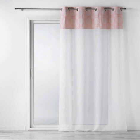 Rideau Voilage à Œillets "Sibel" 140x240cm Rose