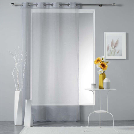 Rideau Voilage à Œillets "Stellaire" 140x240cm Gris