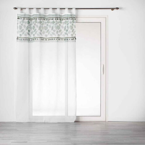 Rideau Voilage à Passants "Milagreen" 140x240cm Blanc