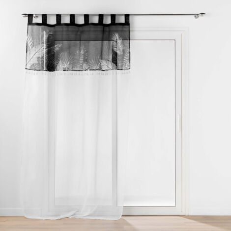 Rideau Voilage à Passants "Palmira" 140x240cm Noir