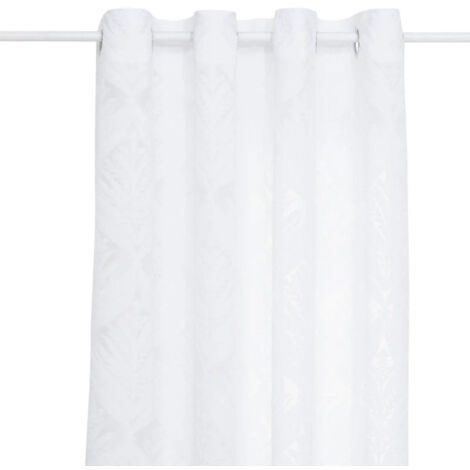Rideau Voilage Motifs Végétaux "Lazi" 140x240cm Blanc