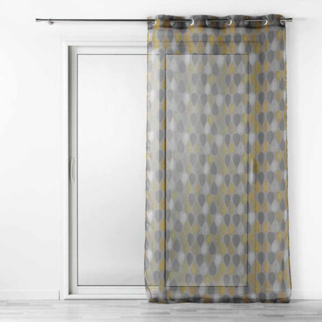 Rideau Voilage "Palpito" 140x240cm Anthracite & Jaune