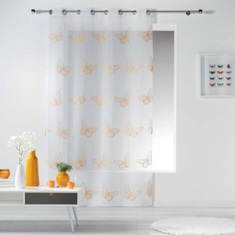 Rideau Voilage "Papillona" 140x240cm Jaune