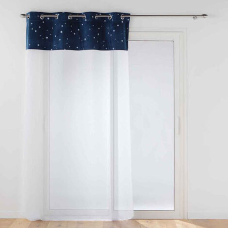 Rideau Voilage Phosphorescent "Moonlight" 140x280cm Bleu