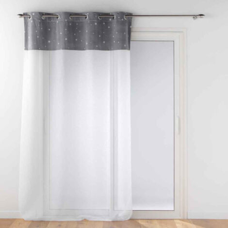 Rideau Voilage Phosphorescent "Moonlight" 140x280cm Gris