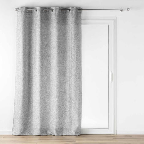 Rideau voile à oeillets 140 x 240 cm effet lainage Loulaine Gris