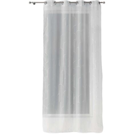 Rideau voile metallise Domea blanc argent