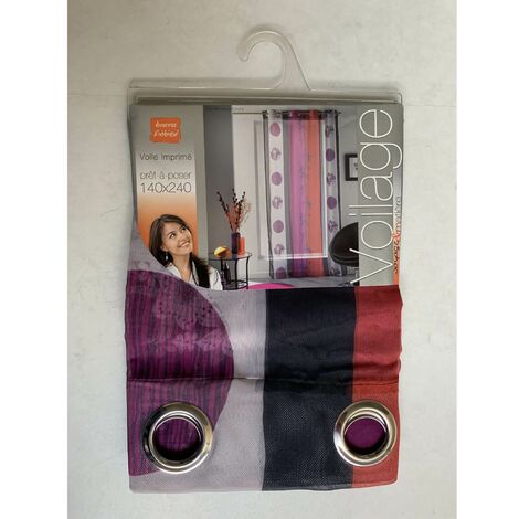 rideau voile polyester 140x240 cm sanae rouge prune - Violet
