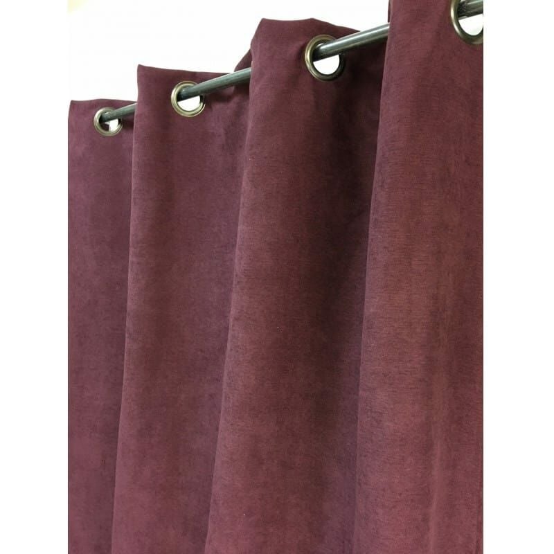 Rideau aubergine aspect velours - 145x260cm - Aubergine