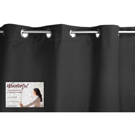 Rideau Wonderful uni Noir 140 x 280 cm BLACK OUT