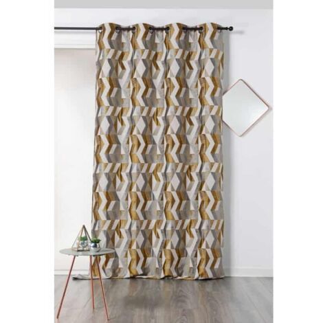 Rideau Zig Zag Coloré Jaune 135x240 cm