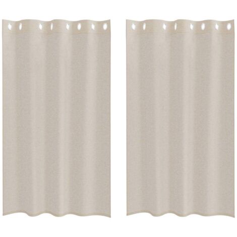 Rideaux 2 pcs Couleur sable 140x175cm Polyester CFW91700