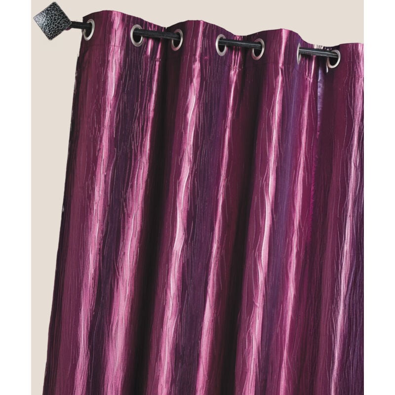 Homemaison - Rideau d'Ameublement en Taffetas Froissé Prune 135x260 cm