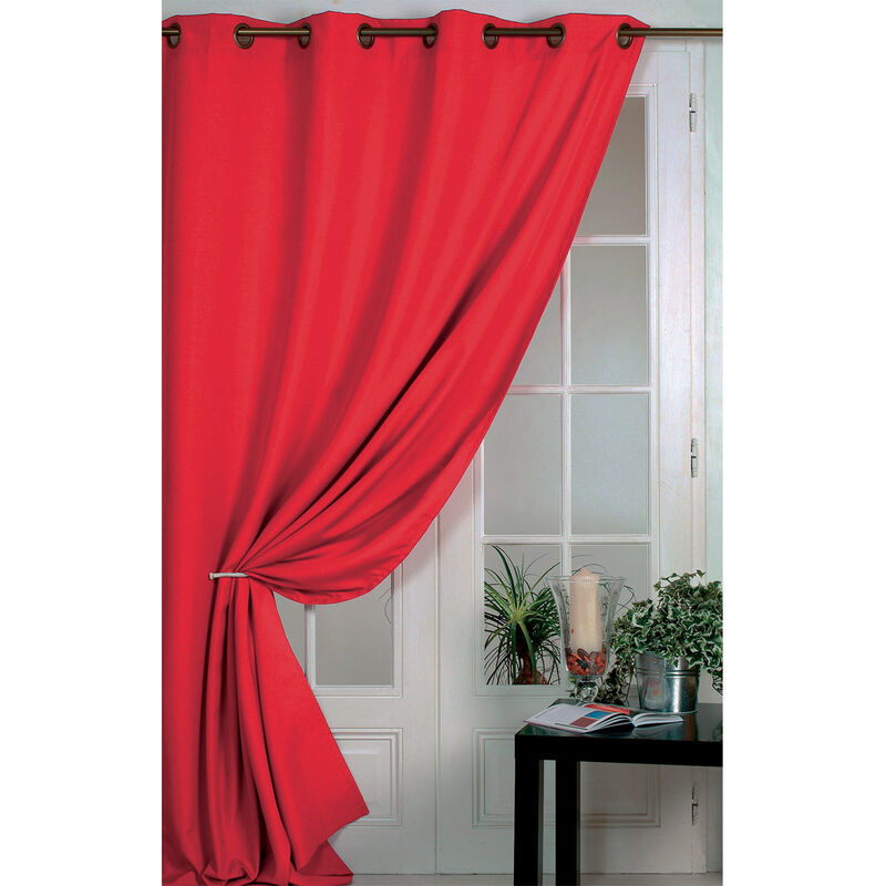Homemaison - Rideau 100% occultant Ignifugé M1 Non Feu Piment Rouge Orangé 140 x 260 cm - Rouge Orangé