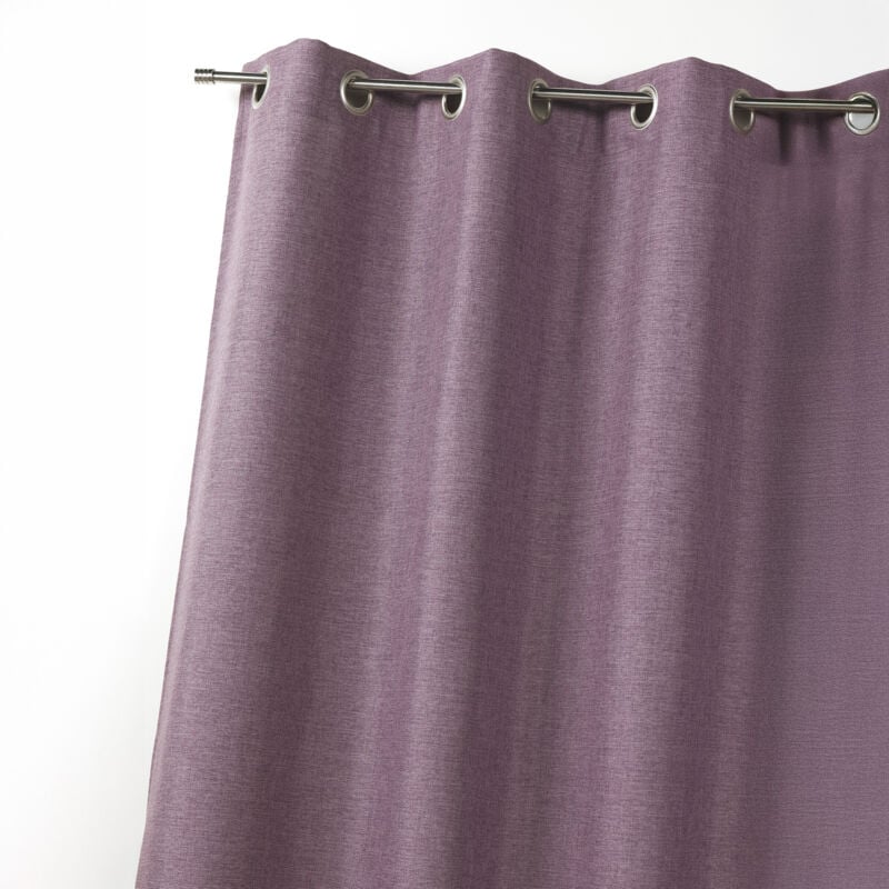 Rideau en toile unie Violet parme 140x260 cm